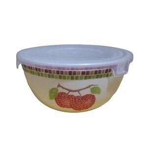 Melamine Nesting Bowls Measuring Cups Storage Bowl Apple Checkerboard Vintage